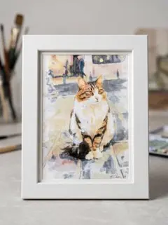 トルコ 絵画 新春トルコ・イズミルタイル・アート絵画・額縁付きA