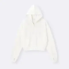 GU UVカット フルジップ パーカー Sサイズ オフホワイト