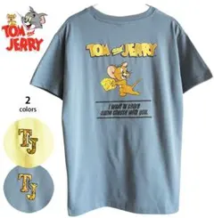 トムとジェリー Tシャツ Lサイズ チーズ 元気 スマイル アメコミ 青 グレーのサムネイル