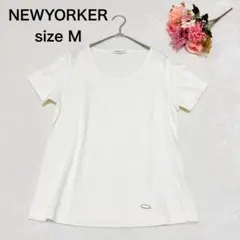 NEWYORKER 半袖カットソー　クルーネック　Mサイズ　ホワイト　白のサムネイル