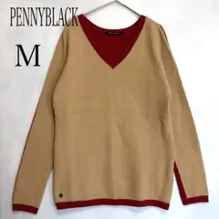 PENNYBLACK ペニーブラック セーター ベージュ 赤 VネックMのサムネイル