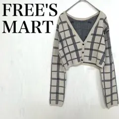 FREE'S MART レディース M ベージュ チェック柄 クロップドニットのサムネイル
