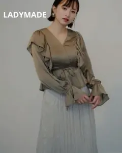 未使用タグ付き 薄手 LADY MADE フレアカフスカシュクール カーキのサムネイル