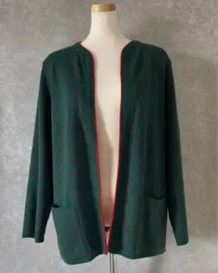 カーディガン　みどり　ヴィンテージ　古着　フランス製　Long cardigan