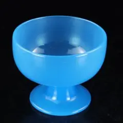 Y2679-9 昭和レトロ 氷コップ 青練りガラス ガラスコップ　＃6