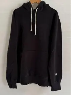 【古着】Champion 黒 フード付き　パーカー