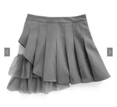 インパン裏地付きチュールプリーツミニスカート　at2282