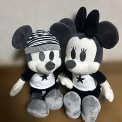 レア 早い者勝ち ミッキーミニー タグ付き ぬいぐるみ モノトーン 2体セットのサムネイル