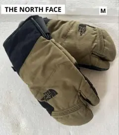 ザノースフェイス スノボ用グローブ ナイロン×レザーコンビ オリーブ×黒 M