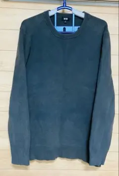 ユニクロ UNIQLO XL クルーネック セーター ブルーグリーン メンズ