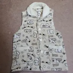 すみっコぐらし フリースベスト Lサイズ クリーム色
