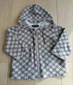 【美品】バーバリーロンドン ジップアップパーカー 　チェック 80cm
