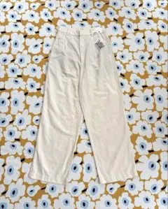 SALE✩.*˚ユニクロ リネンブレンド タックワイドパンツ221-450317