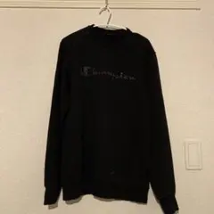 Champion ブラック クルーネック トレーナー