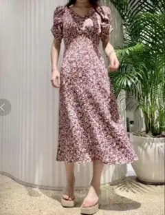 スナイデル　バリエーションプリントパフスリワンピース