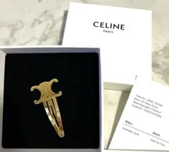 CELINE ゴールドヘアピン 箱・ポーチ付き - メルカリ