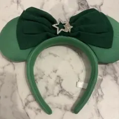 ディズニー カチューシャ 緑 リボン グリーン