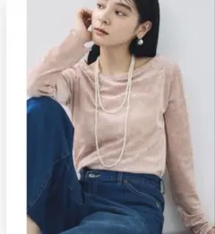 シアーベロアロングスリーブTシャツ