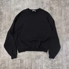ZARA y2k 短丈　スウェット　トレーナー　無地　黒　　　ドロップショルダー