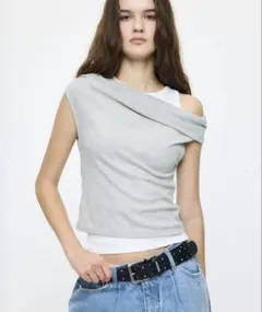 LOEWE アシンメトリー ドレープ クロップド Tシャツ ホワイト M - メルカリ