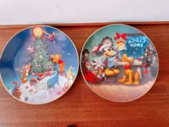 ディズニーストア　クリスマスプレート　ミッキー　プーさん　未使用