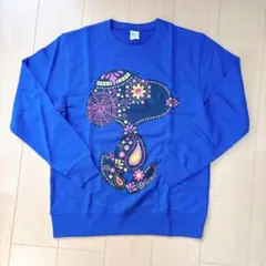 新品・未使用 スヌーピー グラフィック 長袖Tシャツ L メンズ レディース 青