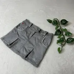 FILA ゴルフスカート　グレー　ロゴ刺繍　ハート