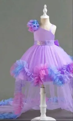 フィッシュテールキッズフォーマルドレスパーティードレス、キッズリボンドレス120