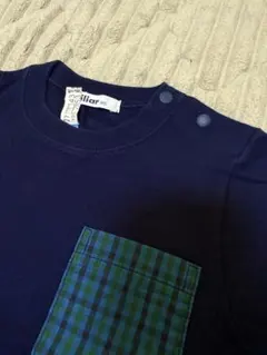 新品 familiar ファミリアチェック ポケットTシャツ 130 - メルカリ