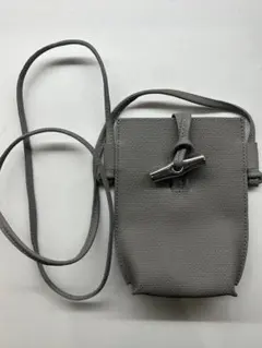 美品 ロンシャン スマホショルダーロゾ アイボリー ベージュ LONGCHAMP