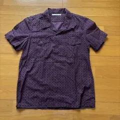 【USED】BIAS スカルパターン総柄　オープンカラー半袖シャツ　Mのサムネイル
