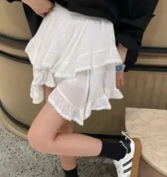 フリル ホワイト ミニスカ