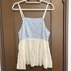 【即日発送】　サマンサモスモス　バイカラー花刺繍ビスチェ