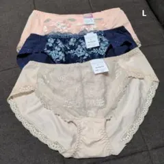 （240）Lサイズ ショーツ 3点セット レース刺繍