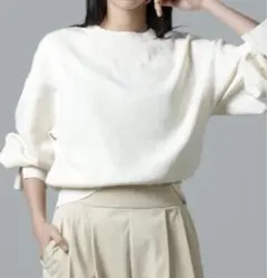 【NANO universe】パールスリーブニットトップス