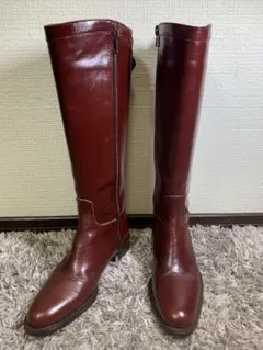 超美品　ディセットディセット ロングブーツ ワインレッド　低ヒール 22cm
