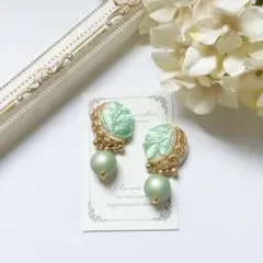 Dress Line】若草色✴︎アンティークタッセル✴︎イヤリングorピアス 