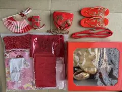 【美品】七五三 7歳女の子着物12点セット 赤金