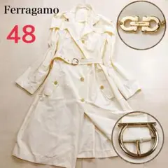 2 美品　サルヴァトーレフェラガモ　本革　 トレンチコート　スプリングコート 2025年最新】Salvatore Ferragamo レディース トレンチコート