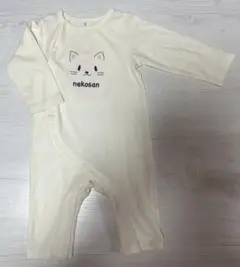 ベビー服　猫柄　長袖　カバーオール　80㎝