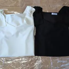 ⭐まとめ売り⭐新品INGNI肩リボン袖割れ5分袖トップス 白＆黒2枚組セット