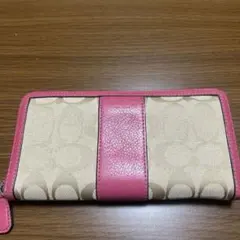 COACH ピンク ベージュ 長財布