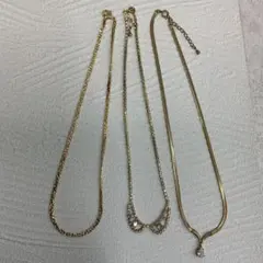 20.63【ネックレス　3本セット】アクセサリー チェーン ゴージャス　結婚式