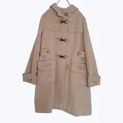 アクシーズファム フード付きダッフルコート ベージュ レース装飾 フェミニン