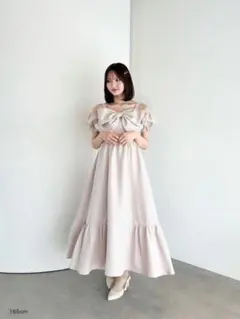 An MILLE ビッグリボンオフショルワンピース ツイード - メルカリ