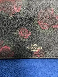 COACH ローズ柄 ショルダーウォレット
