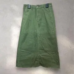 ルノンキュール　Ｆ　スカート　ロング　オリーブグリーン デニム タイト