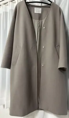 BAYFLOW ノーカラーコート グレージュ