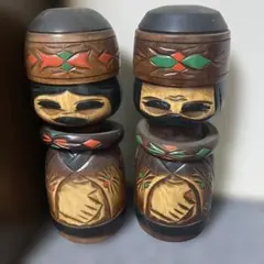 アイヌの伝統的な手彫り木製　ニポポ人形