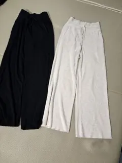 UNIQLO ウォッシャブルリブニットパンツ　ポケット付き　２本セット